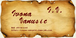Ivona Vanušić vizit kartica